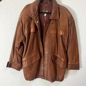 Vintage Jez Montreal Brown Leather Jacket Sz XL